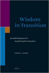 Wisdom in Transition: Act and Consequence in Second Temple Instructions (Supplements to the Journal for the Study of Judaism)