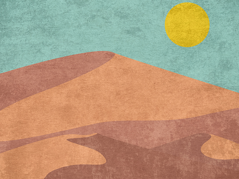 Sand dunes in desert illustration
