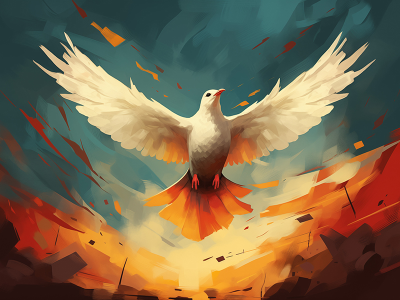 White dove rising