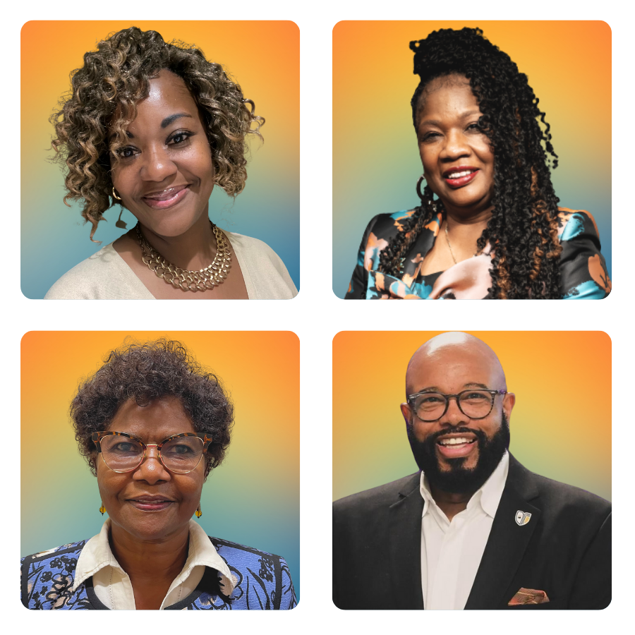 Nichel Dunlap-Thompson, Angelece Cook, Cellonia Ndede, and Gregory Beechaum (clockwise from upper left)