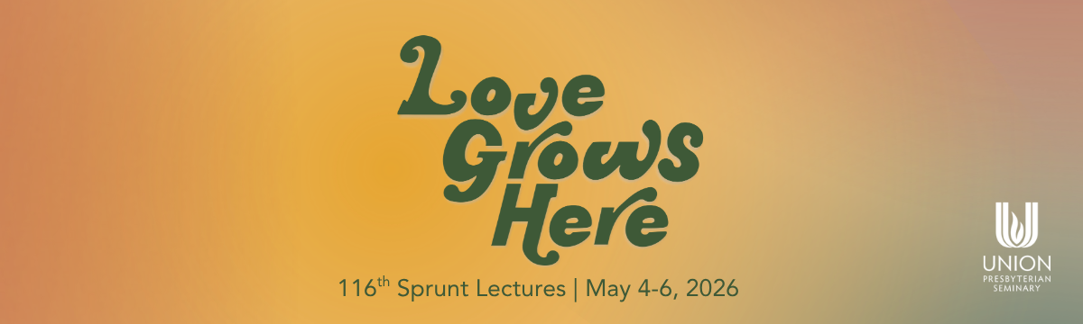 warm gradient with "love grows here" word mark